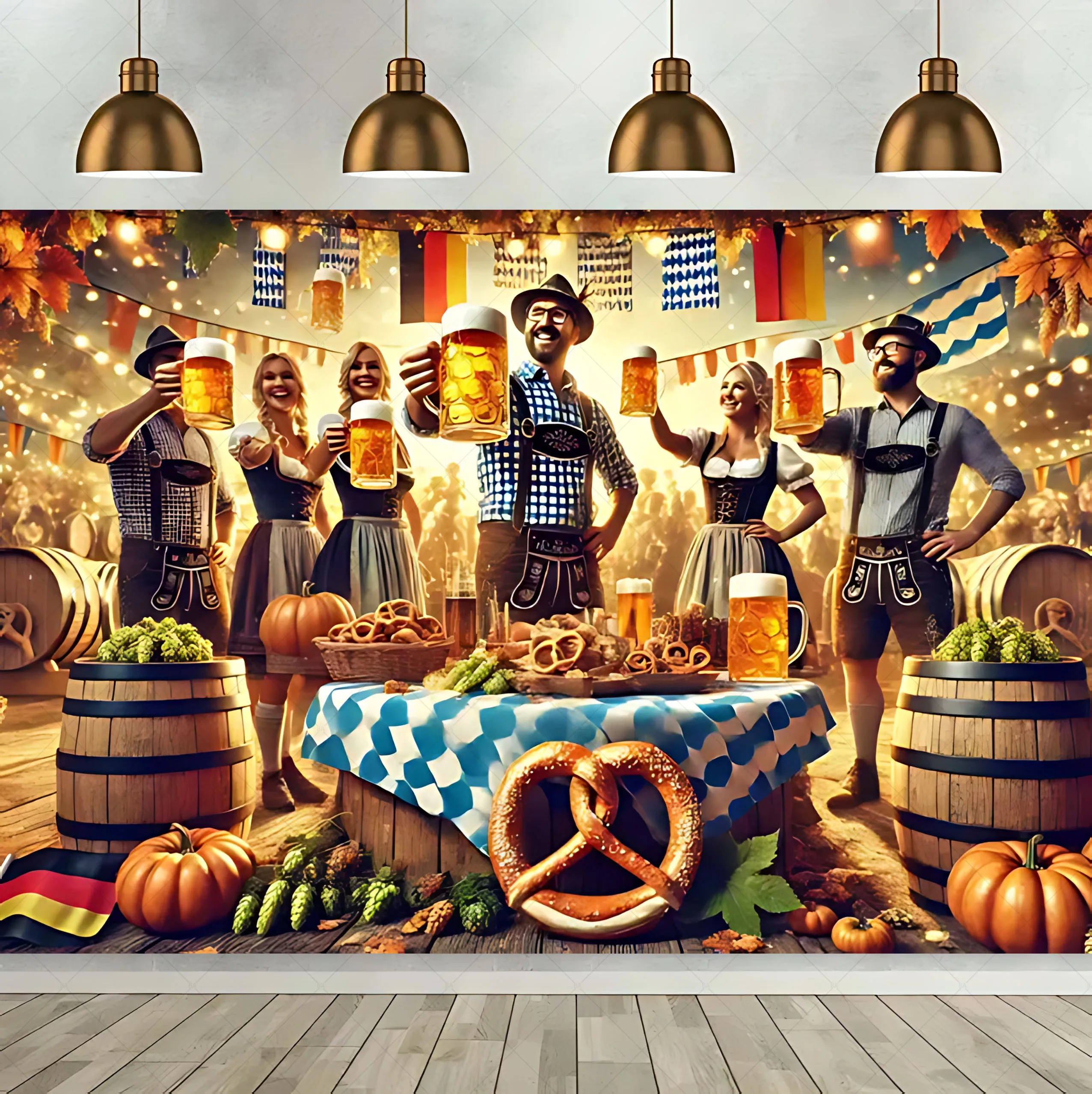 Oktoberfest Bier Thema Feier Hintergrund Tuch Wand Party Liefert Für Wohnzimmer Schlafzimmer Büro Hause Outdoor Dekoration – Detail 17