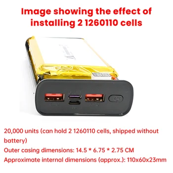 Scatola di immagazzinaggio batteria PD22.5W Custodia per banca di potere fai-da-te a ricarica rapida per supporto batteria ai polimeri 1260110 Kit banca di potere a ricarica rapida