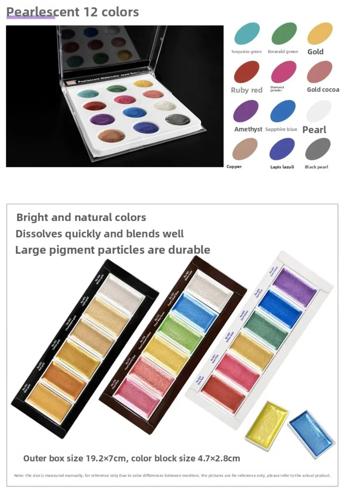 Kuretake Gansai Tambi GRANULATING Aquarellfarben-Set, ideal für Kalligraphie, Illustrationen, Pinselschrift, Kunst und mehr. – Detail 6
