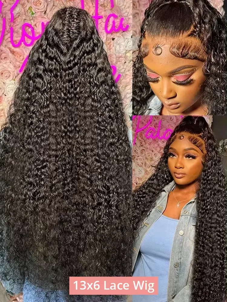 220 Density 13x6 13x4 Hd Lace Frontal Wig Brazilian 44 46Inch Deep Wave Curly Human Hair Wigs 360 Full Lace For Women Preplucked