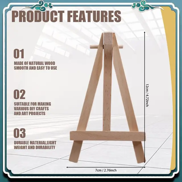 Easy To Use 25 Pieces Of Mini 5 Inch Wooden Easel. Business Cards, Display Photos, Small Canvases, Classroom DIY Arts And Crafts 5