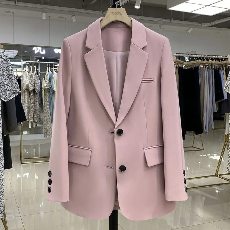 Frauen Mantel Herbst Casual Lose Koreanischen Stil Blazer Temperament Pendeln Kleine Anzug Jacke – Detail 6