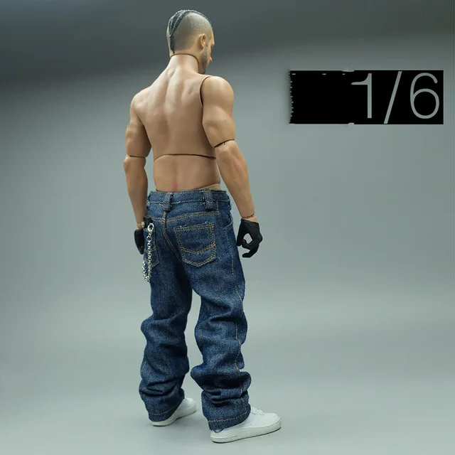 Designer 1/6 Scale Hip Hop Fat Loose Jeans Pants Trousers For Mainstream 12 Inch Doll Soldier Figures Model 2