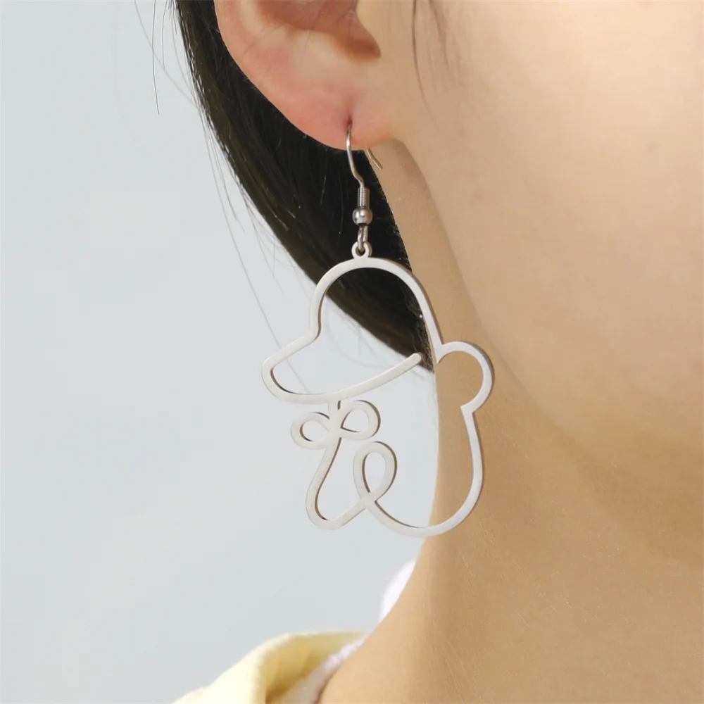 Stilvolle aushöhlen Gesicht baumeln Ohrringe Persönlichkeit übertrieben symmetrische abstrakte Gesicht Silhouette Ohrringe Frauen Schmuck Geschenke – Detail 2
