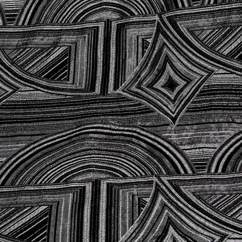 Vintage Black White Ethnic Jacquard Fabric Geometric Pattern Dress Material Boho Bridal Apparel Handmade Design Craft Supplies 4
