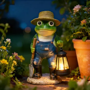Solar Frog Lantern Statue 1