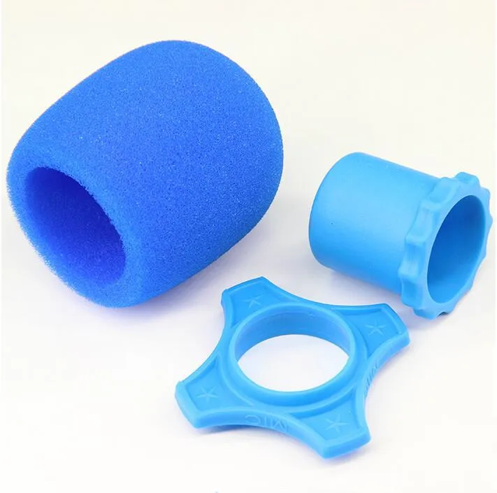 10pcs Blue Plastic Wireless Anti-rolling Protection Ring Microphone Shakeproof_Musical
