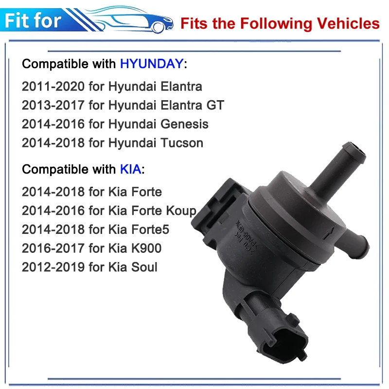 Vapor Canister Purge Control Valve 28910-2E000 for Hyundai Elantra Tucson Kia Forte K900 Soul 911-383 911383 CP756 289102E000