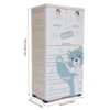 5-Layer Plastic Dresser for Kids, 6 Drawers with Locks, Polar Bear Design Home Storage for Bedroom, Living Room 6