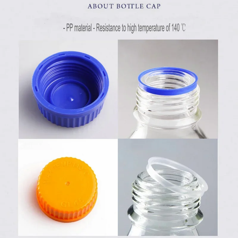 1PC 100ml to 1000ml Lab Brown Screw cap Reagent bottle Amber Sealed bottle Glass Laboratory Sample Bottle