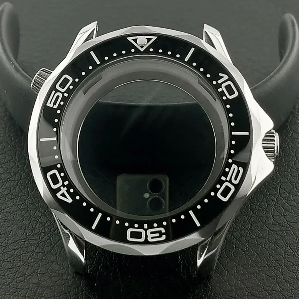 Men's 42mm Mechanical Watch Case with Luminous Dial and Assembled Parts