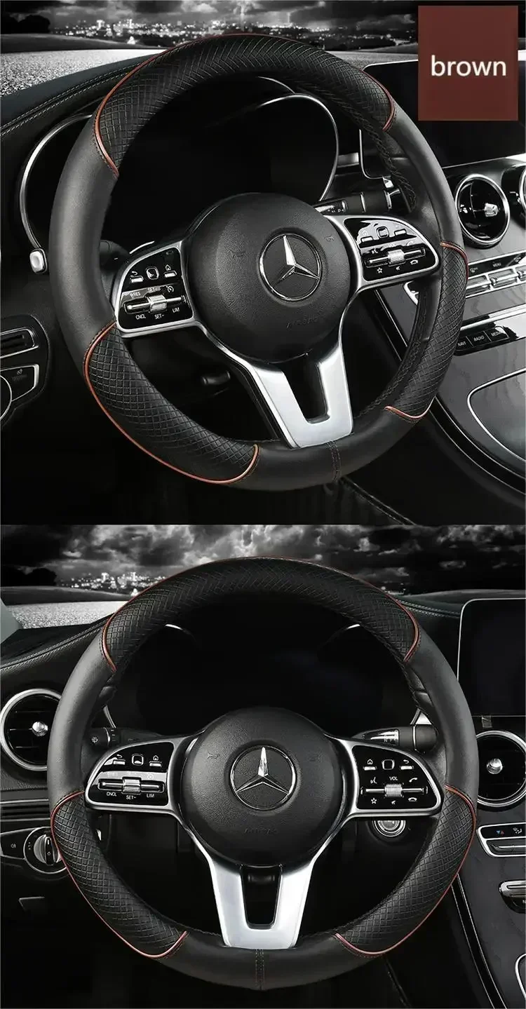 Microfiber leather steering wheel cover image 10