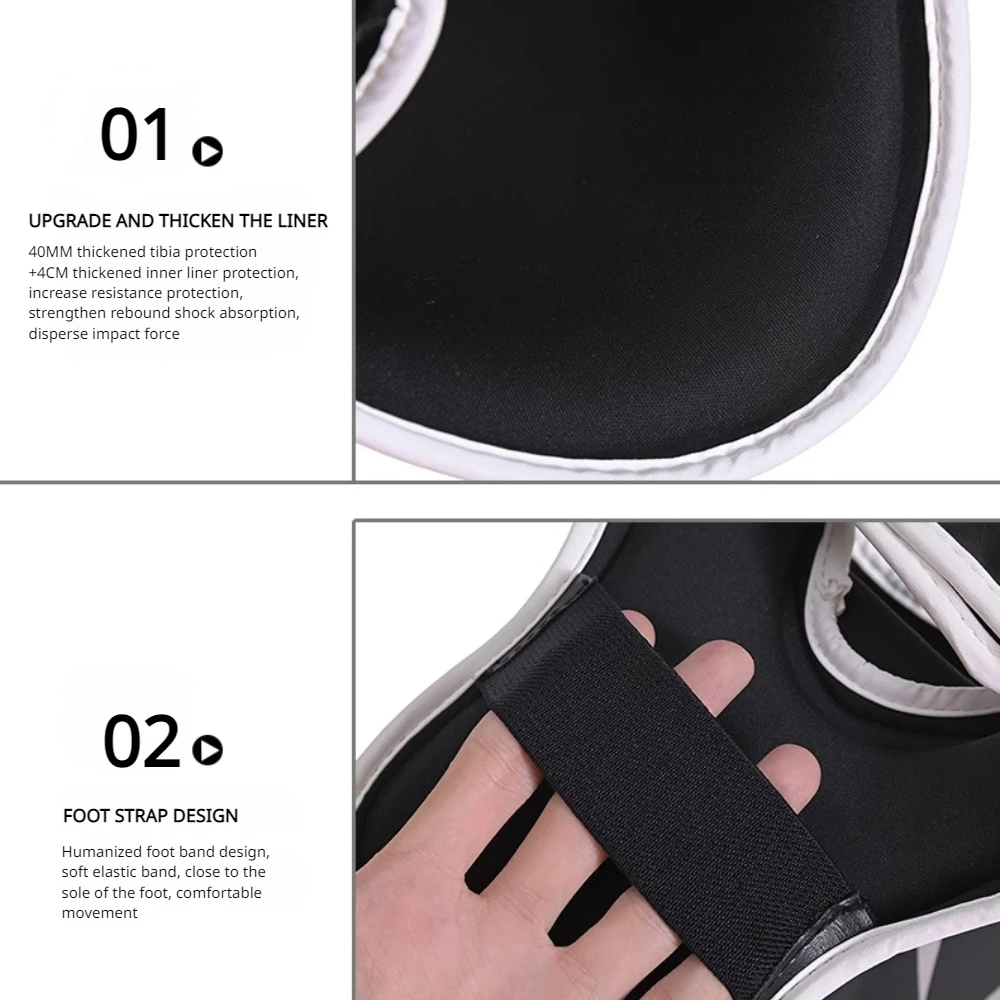 TSM Professional Thick Combat Leg Guard Boxing Shin Guard Sanda Combat Leg Board with Instep Muay Thai Training Equipment