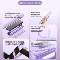 Lisseur et boucleur de cheveux portable 2 en 1, 100 millions d'ions négatifs, 3 couches anti-brûlure, faible puissance 26W, sûr pour les voyages 3
