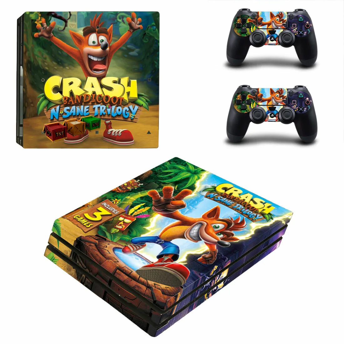 Crash Bandicoot Game Ps4 Pro Skin Sticker Decalcomania Cover Per Ps4 Pro Console E Controller Skin Accessorio In Vinile