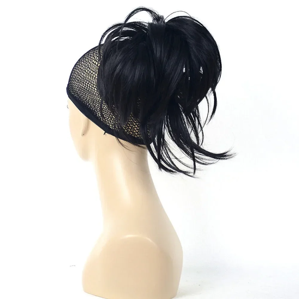 StrongBeauty Fake Hair Extensions Ponytail Clip-on Short straight wig Synthetic Pony tail