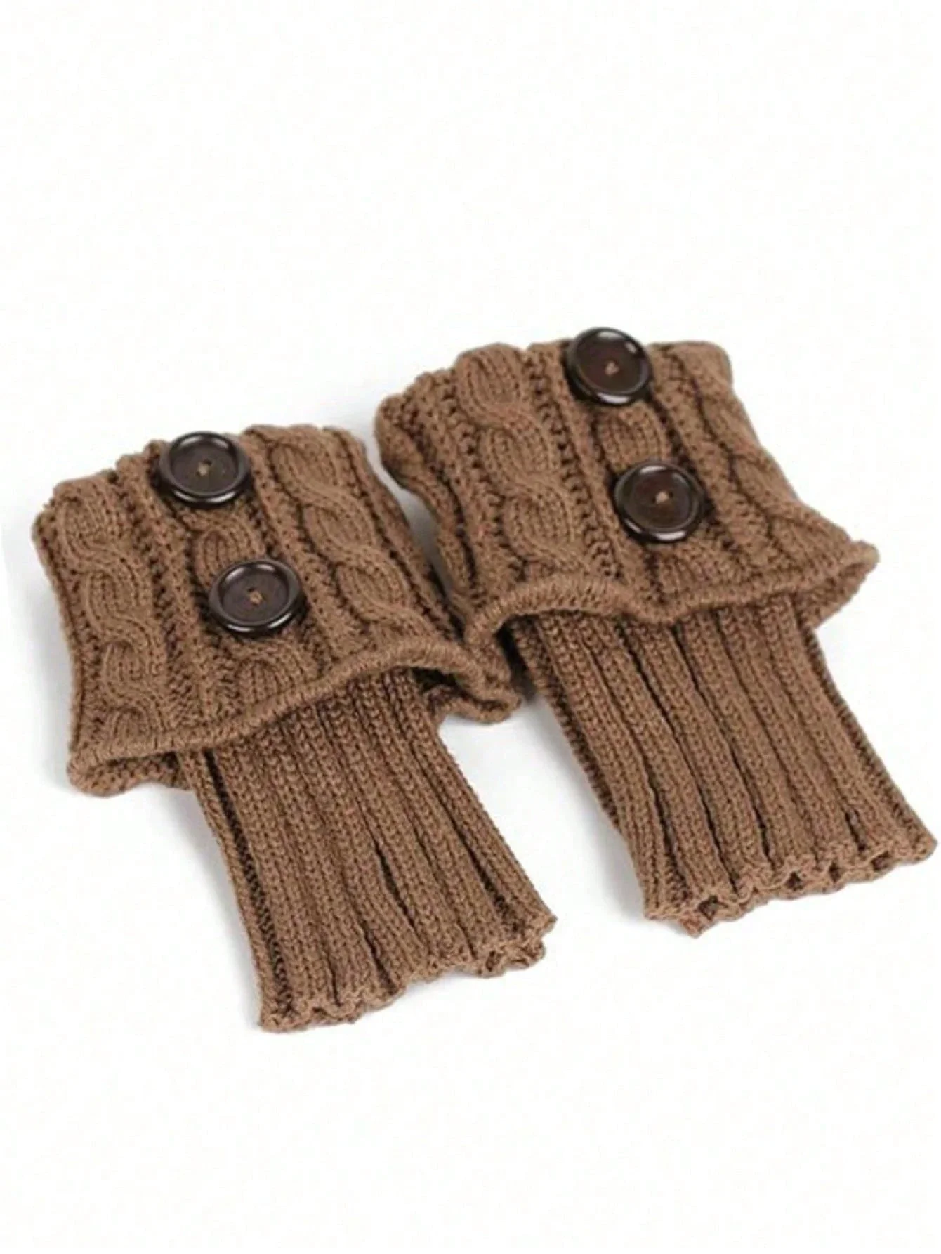 Gehäkelte Stiefelmanschetten für Damen, warme Winter-Beinwärmer über dem Stiefel, Weihnachtsgeschenk – Detail 9