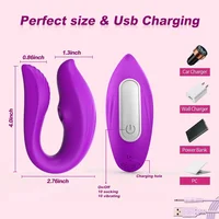 Leistungsstarke Saugen Drahtlose Fernbedienung Vibrator Tragbare U-förmigen Dildo Massagegerät Dual Klitoris Stimulation Paar Erwachsene Sex Spielzeug für Frauen 6