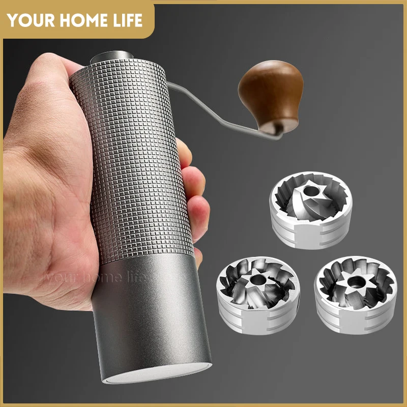 

Manual Coffee Grinder Capacity 25g with CNC Stainless Steel Conical Burr - Internal Adjustable Setting,Double Bearing Positionin