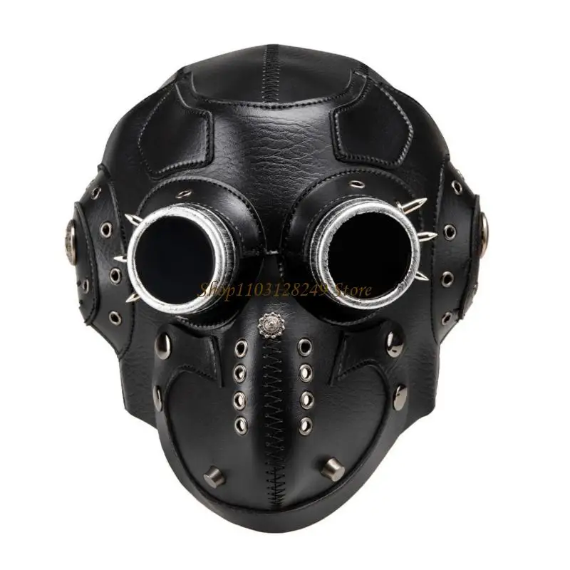 N5KD Steampunk 페이스 마스크 조정 가능한 코스프레 오토바이 타기 고딕 파티 의상 액세서리 소품 통기성 마스크