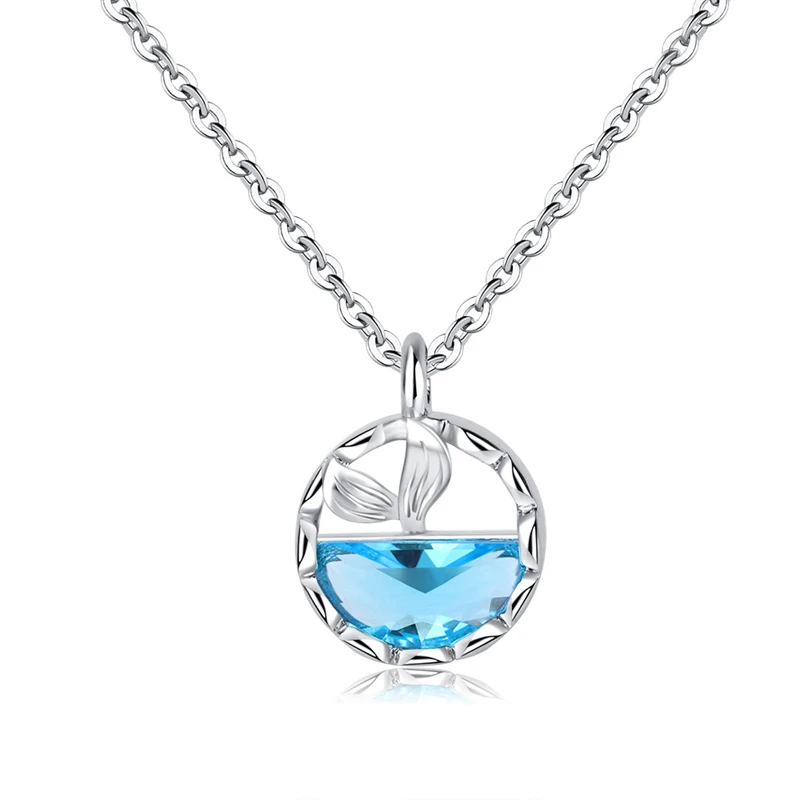 Mermaid Tears Foam Clavicle Chain Fresh Silver Color Temperament Necklace For Women Fashion Jewelry Party Birthday Gift SNE310