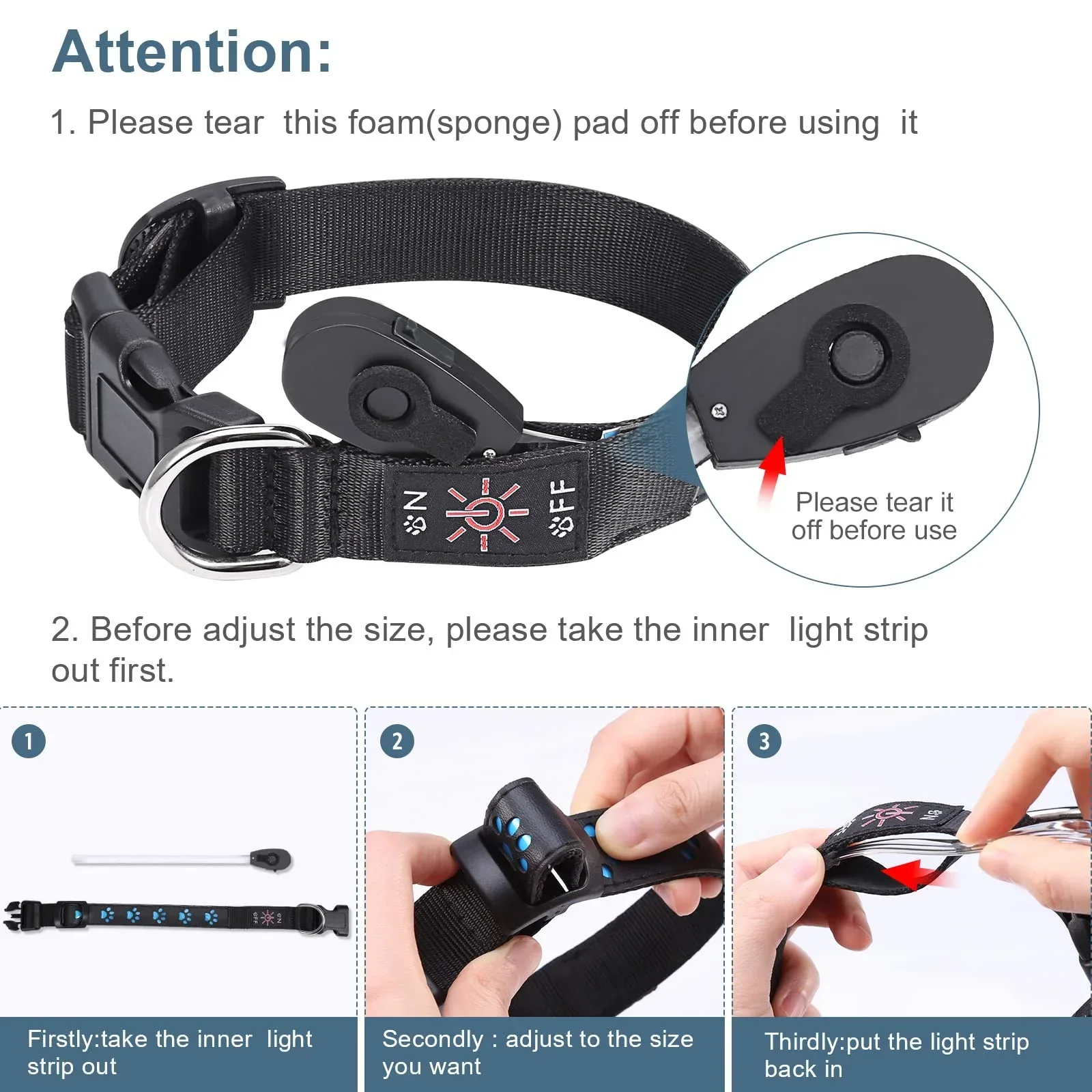 Led Dog Collar USB Chargeable Luminous Anti-Loss Pet Collar