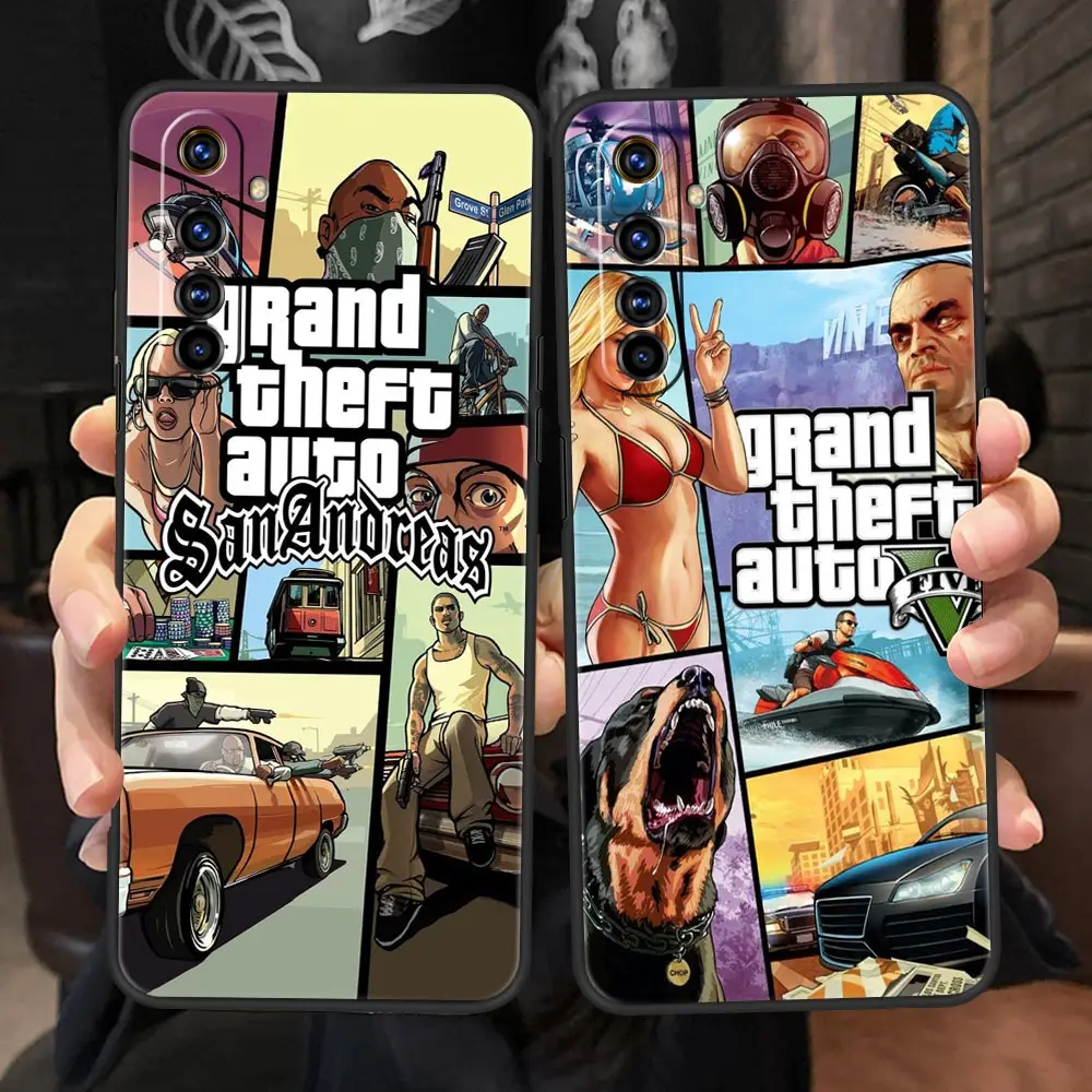 Per Realme 10 9 8 5G 7 6 Gt2 Pro Plus Custodia Per Telefono 9I 8I C21 C11 C25 C35 Gt Neo 2 3T Cover Rockstar Gta 5 Grand Theft Auto Coque