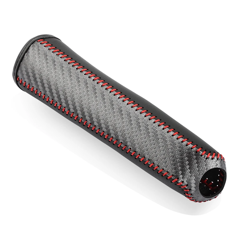 Carbon Fiber PU Leather Handbrake Grip Cover - Premium Car Accessory Protector
