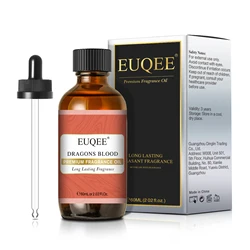EUQEE 60ml Premium Men's Fragrance Oils with Glass Dropper - Leather, Dragons Blood, Forest Pine & Chocolate Aromas for Diffusion (Dragons Blood)