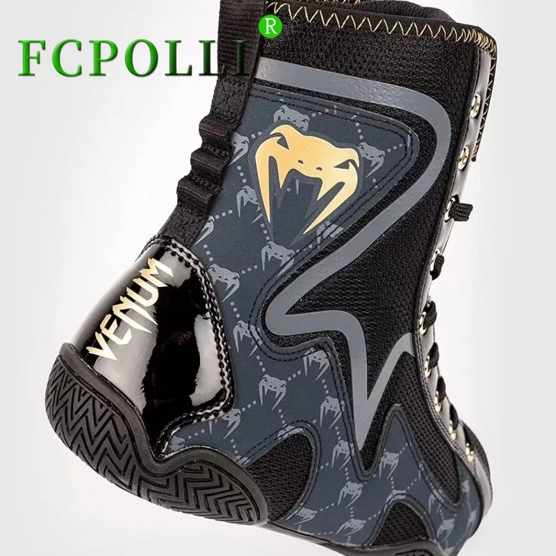 

2024 New Unisex Boxing Boots Black Fighting Boots Couples Luxury Brand Wrestling Shoes Men Women Size 36-43