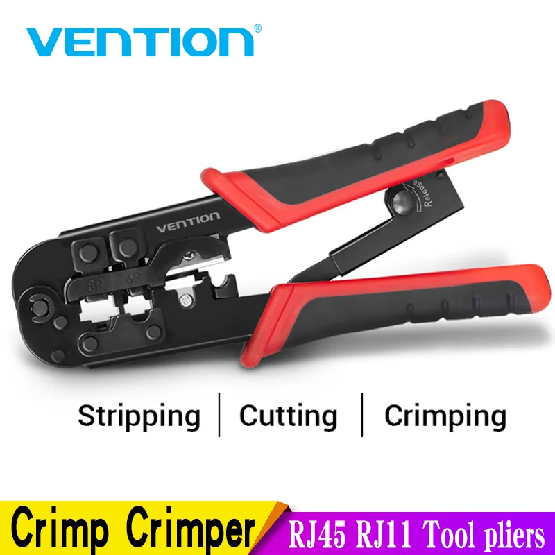 Vention RJ45 Crimping Tool RJ45 Network Cutting Tools 8P Crimper Cutter Stripper Plier for Modular RJ12 RJ11 Crimp Crimper