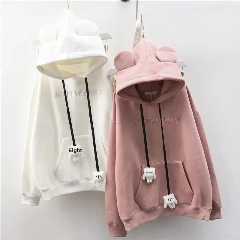 المرأة هوديي مبطن بالصوف فضفاضة تناسب عارضة نمط العلوي معطف الشتاء وصول جديد حجم صغير أعلى مادة لينة مريحة