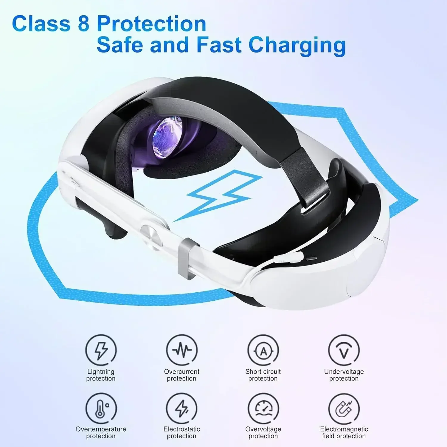 Head mounted VR Accessories RGB Battery 10000mAh RGB Battery Fast Charge 18W for Oculus Quest 2 Quest 3 3s vr face pad vr lens protector vr prescription lenses vr head strap vr infrared light vr controller vr battery charger station vr stand vr cable management vr radiator fan