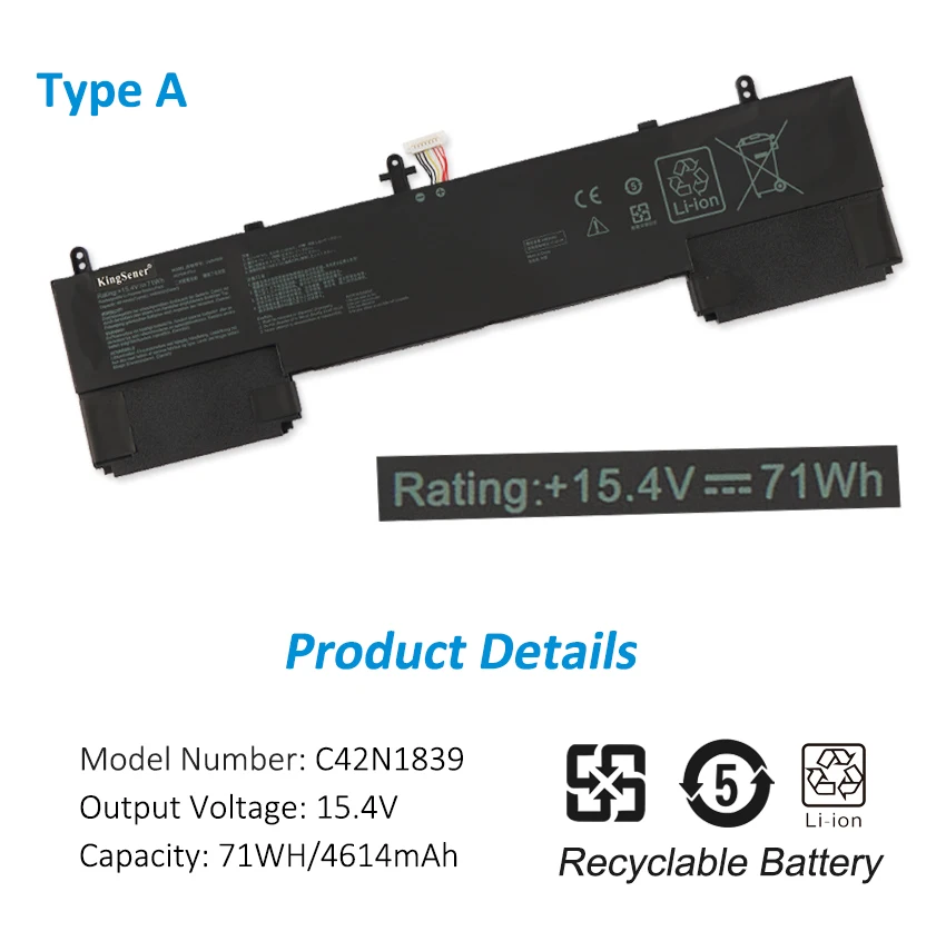 Bateria do Portátil para Asus Zenbook 15 Ux563 Ux563fd Ux534 Ux534ft Ux534ftc Ux534fa Ux534fac Ux533 Q537fd Q547fd Kingsener-c42n1839 - Imagem 4
