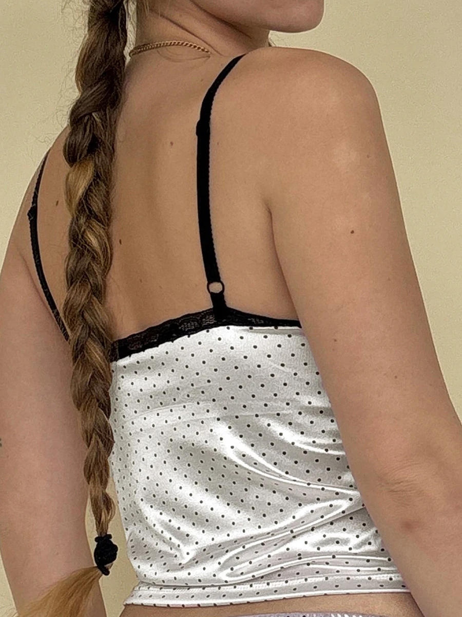 Women s Sleeveless V Neck Lace Trim Floral Print Pajama Camisole Sleep Tops for Summer Nights