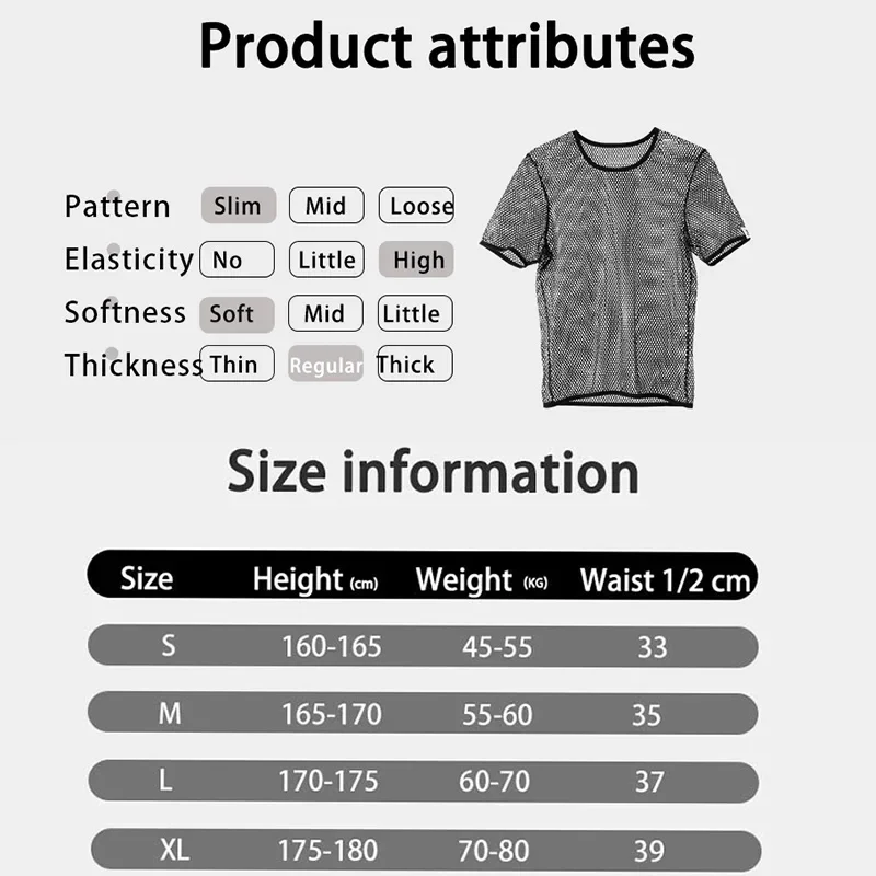 Mens Mesh T-Shirt New Summer See Through Hollow Out Breathable Streetwear Tops - 2