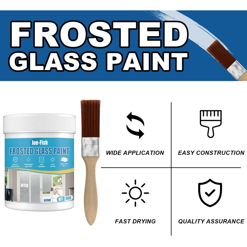 Professional Frosted Glass Paint with Brush Matte Hazy Frost for Door Window Shading Quality Material Made for Household
