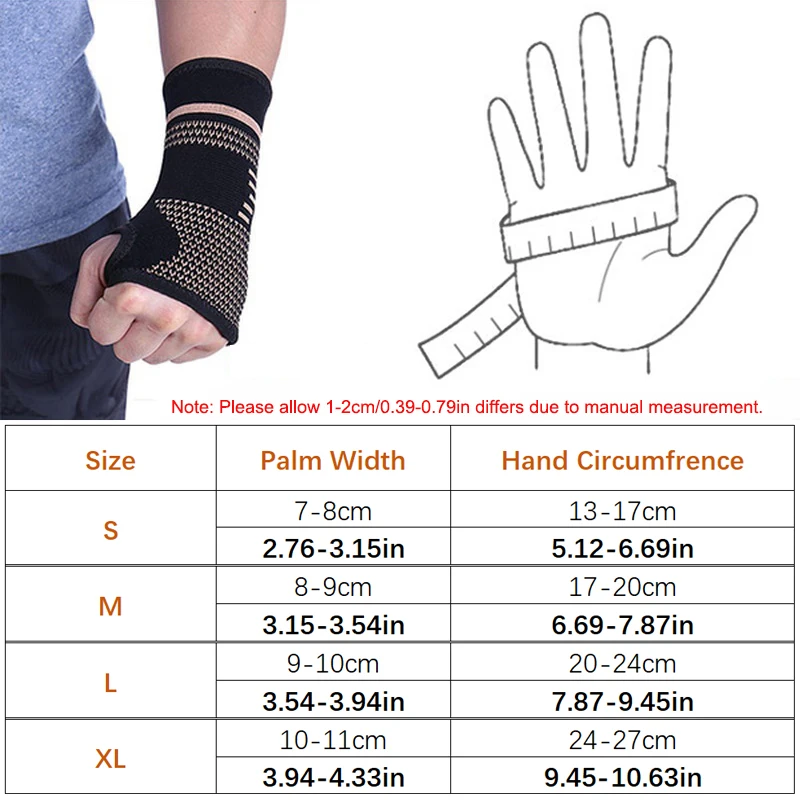 Wrist Straps 1pc Lifting Professional Sports Compression Wrist Guard Arthritis Brace Sleeve