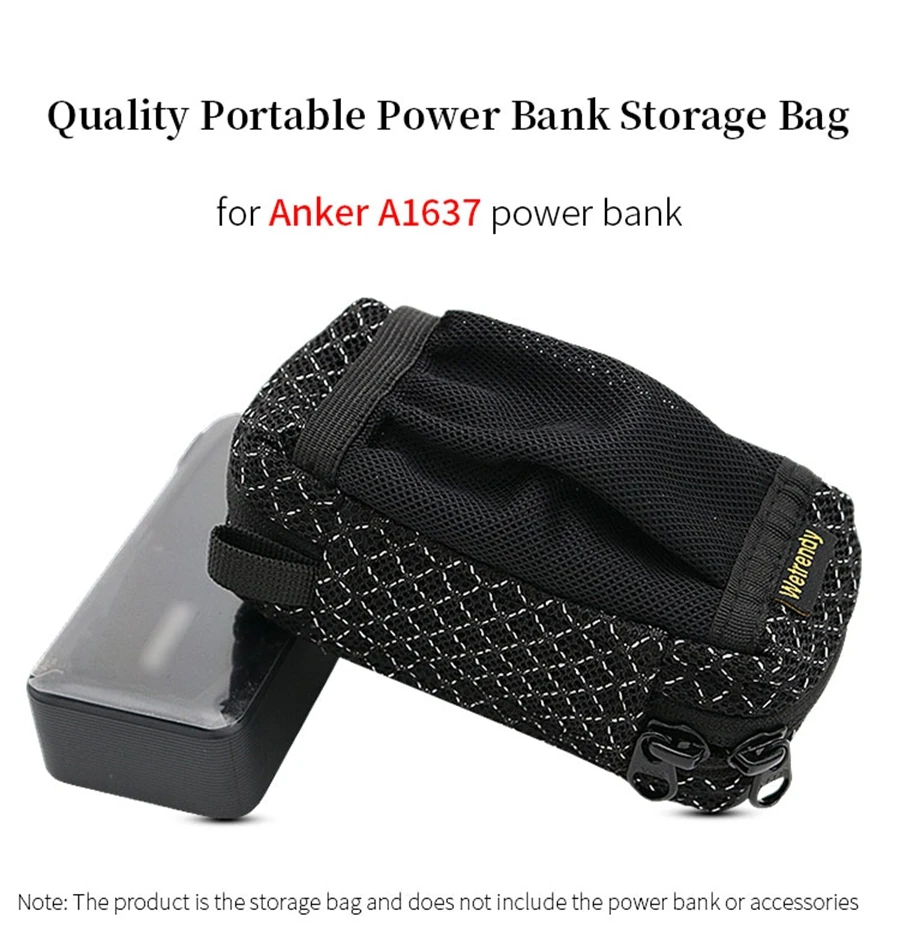 Portable Power Bank Bag for Anker A1637 Movable Power Source Breathable Bags A1637 Outdoors Travel Carrying Ventilate Case