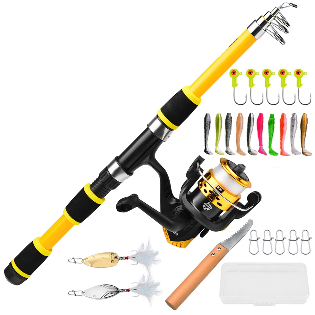 1.8M Telescopic Fishing Pole Reel Combo Portable Fishing Set For Beginners  Kids Freshwater Saltwater Ice Fishing Dropship - AliExpress