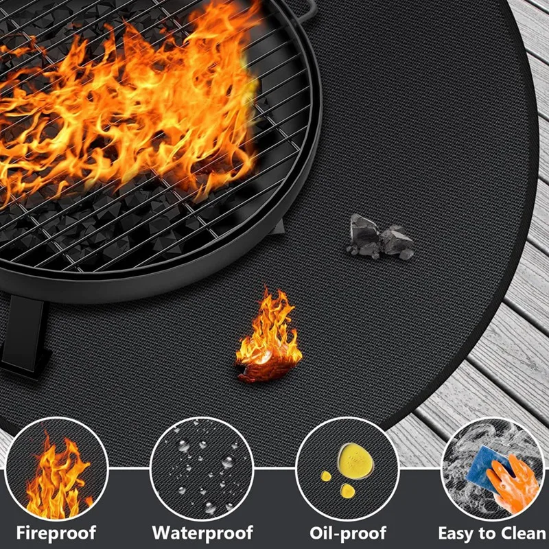 Fire Pit Mat For Solo Stove Bonfire Round Fireproof Solo Stove Mat Portable Fire Pit Pad For Deck Patio Protect 48 Inch
