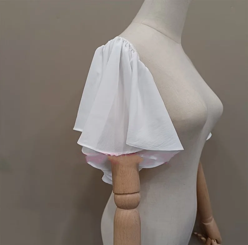 Chiffon Wedding Sleeves with Elastic Band Bridal Accessories Sleeves Flowing Short Bride Gloves Woman Removable