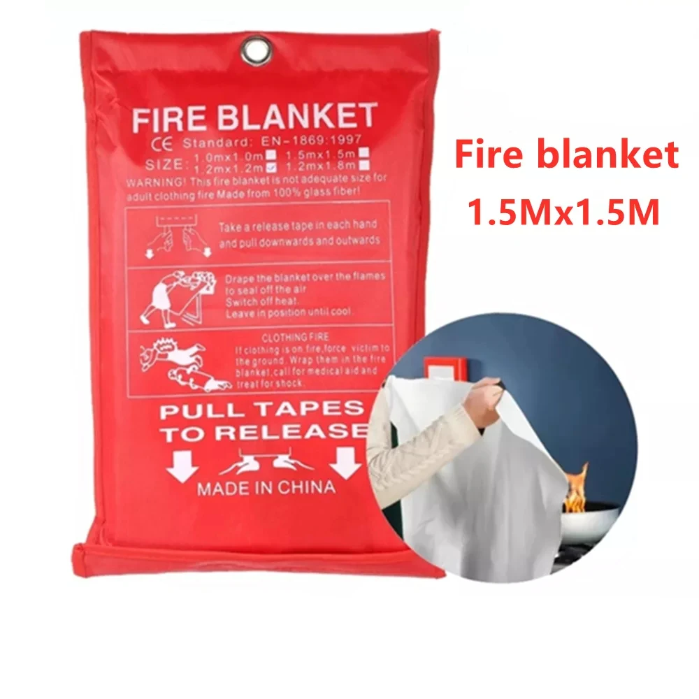 цена 1.5M x 1.5M fireproof blanket, glass fiber fireproof, flame retardant, emergency survival shelter, fireproof emergency blanket