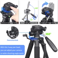 INNOREL RT20 184cm Height Camera Tripod Lightweight Travel Professional Stand for DSLR Cellphone Camcorder Gopro Fill-in Light - Image 5