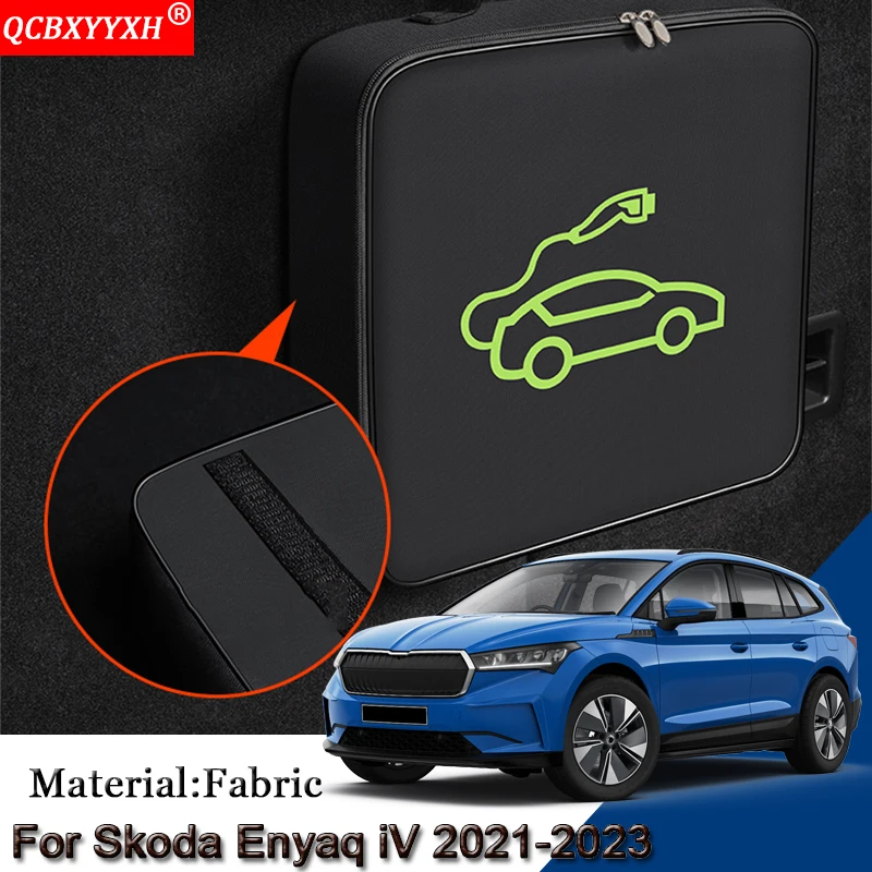 

EV Car Charging Cable Storage Carry Bag For Skoda Enyaq iV 2021-2023 Charger Plugs Sockets Waterproof Fire Retardant Acccessory