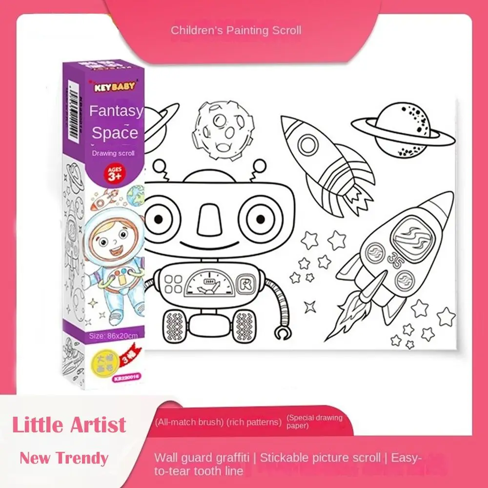 

Gouache Art Coloring Toys Blank Coloring Sticker Children's Drawing Scroll Color Filling Sticker Watercolor Paper