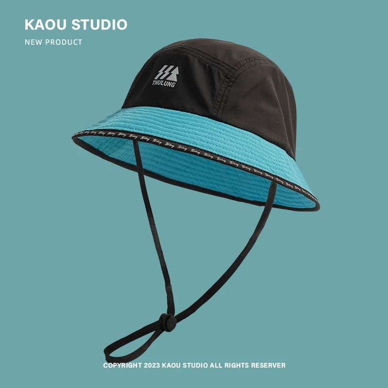 2024 coreano primavera e l'estate cappello da sole da donna all'aperto sottile ad asciugatura rapida tappo da bacino da uomo campeggio escursionismo con lacci secchio_voghion.com