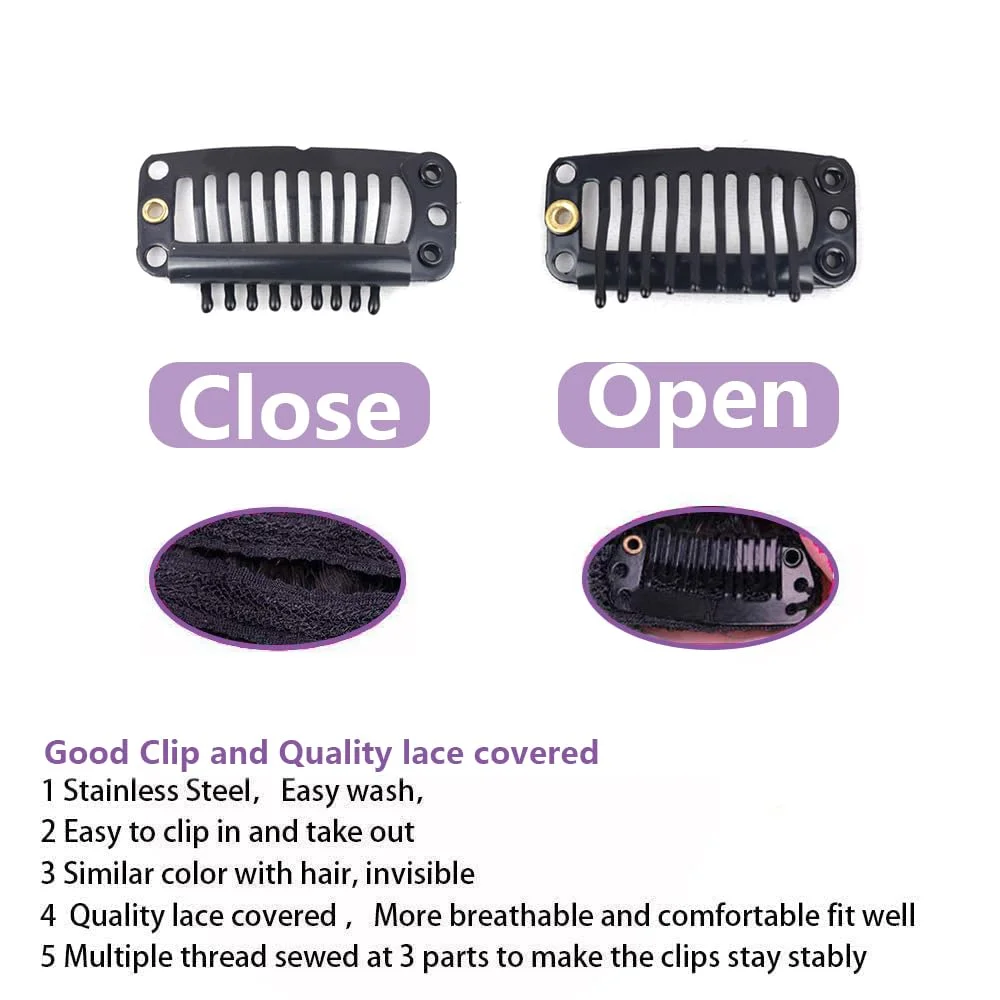 Deep Wave Clip ins Human Hair Extensions for Women 8Pcs Extensions Real Human Hair Curly Thick to Ends with 120g/set