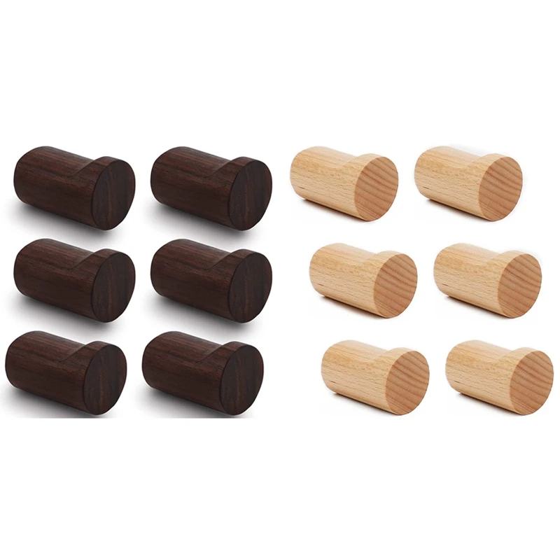 

6 упаковок деревянных настенных крючков, деревянная настенная вешалка ручной работы, декоративные деревянные колышки для пальто, современный настенный крючок