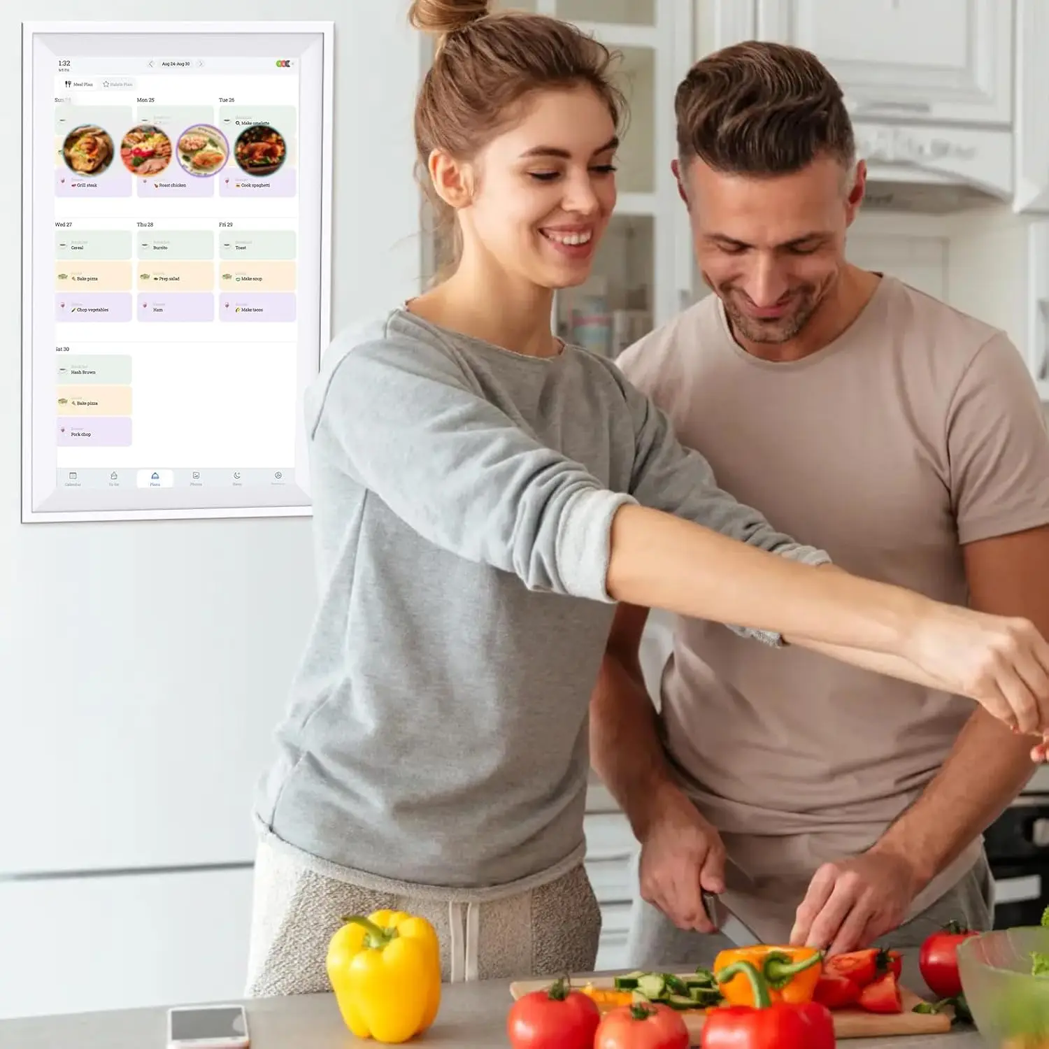 15.6 IN Digital Calendar Chore Chart IPS Interactive Touchscreen Electronic Calendar Suitable for Keeping Track of Family Schedu